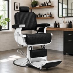 Durable Black Barber Chair for Professionals with 360 Rotation