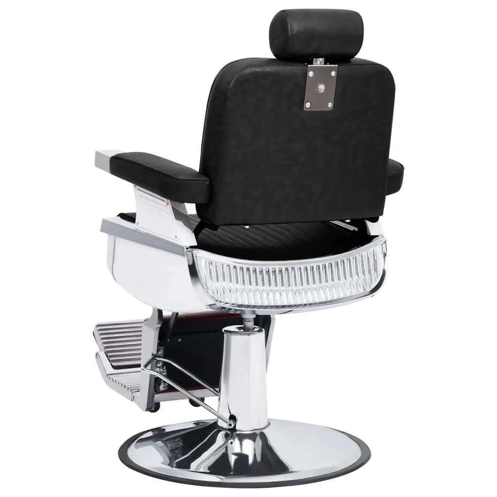 Barber Chair Faux Leather Black 360 Rotatable Adjustable Backrest and Headrest