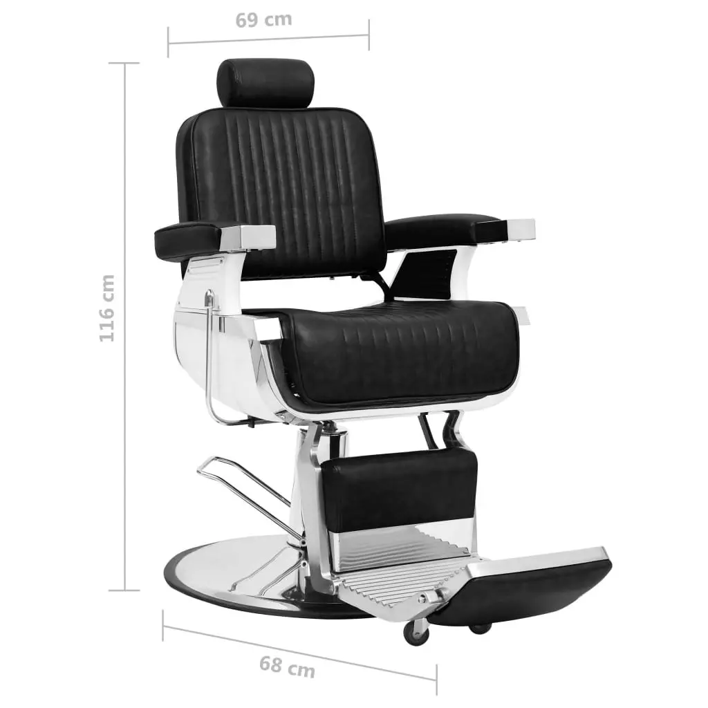 Barber Chair Faux Leather Black 360 Rotatable Adjustable Backrest and Headrest