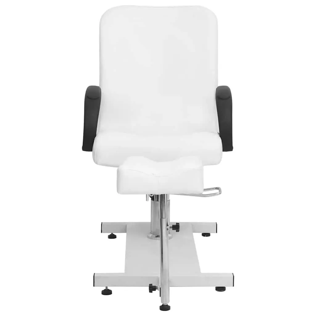 White Massage Chair with Footrest for Professionals