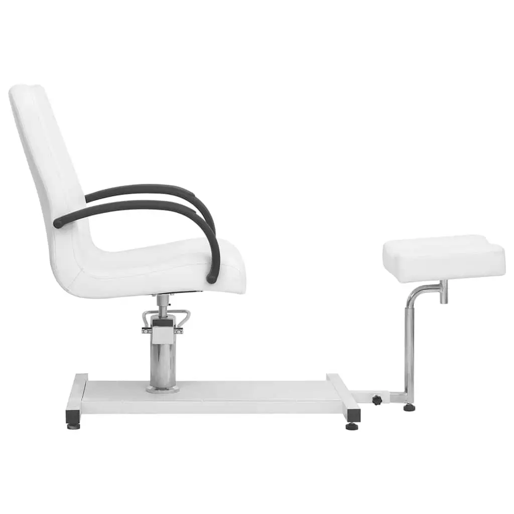White Massage Chair with Footrest for Professionals