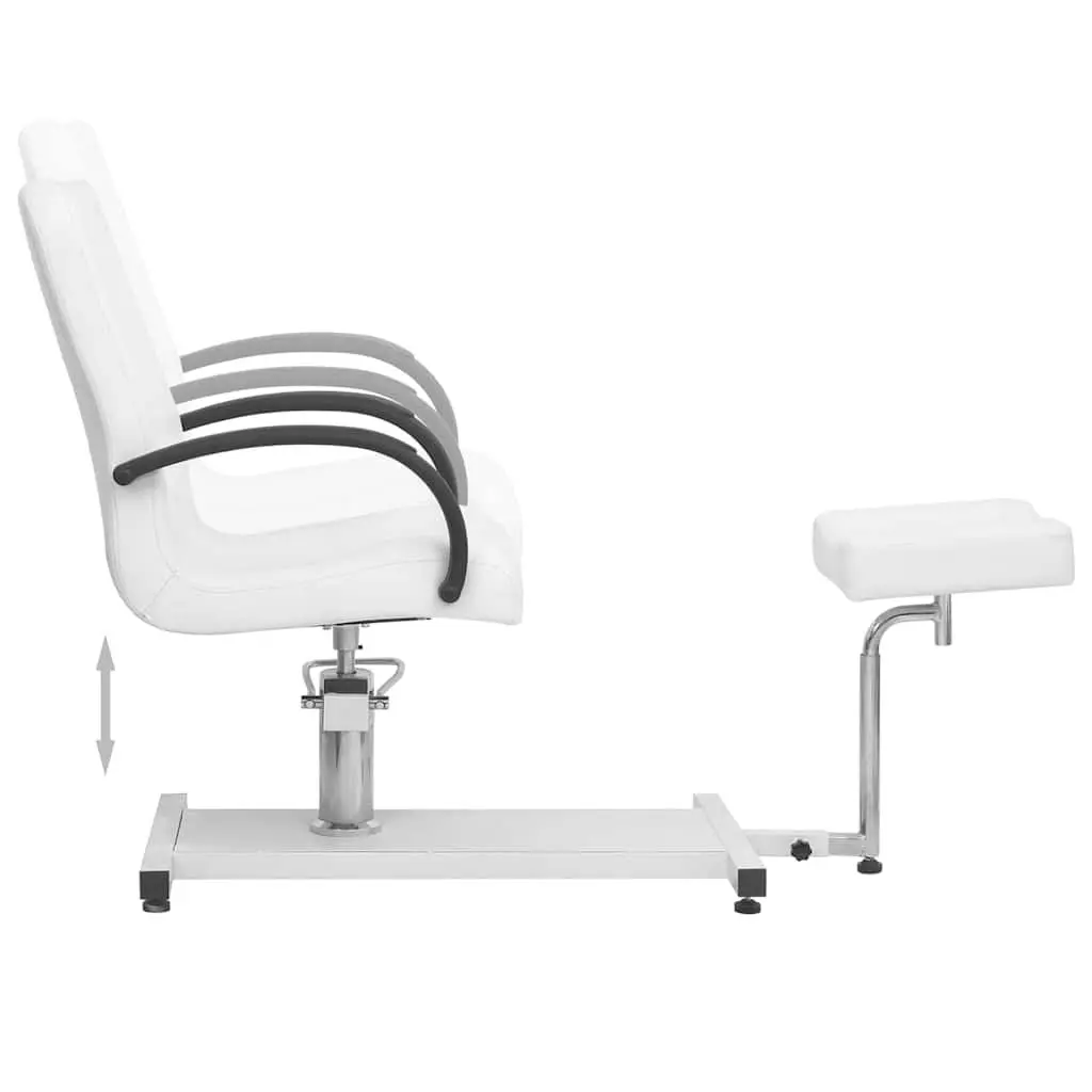 White Massage Chair with Footrest for Professionals