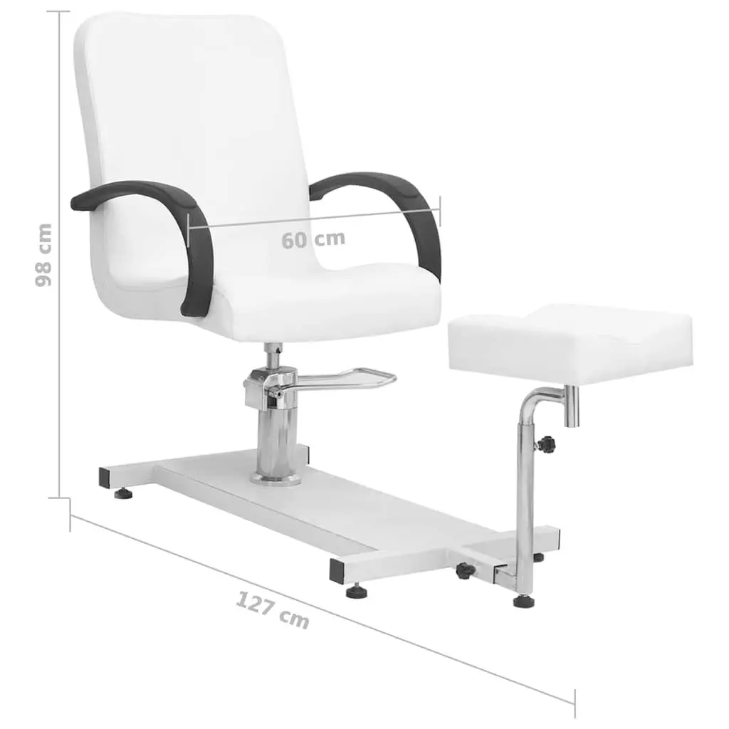 White Massage Chair with Footrest for Professionals