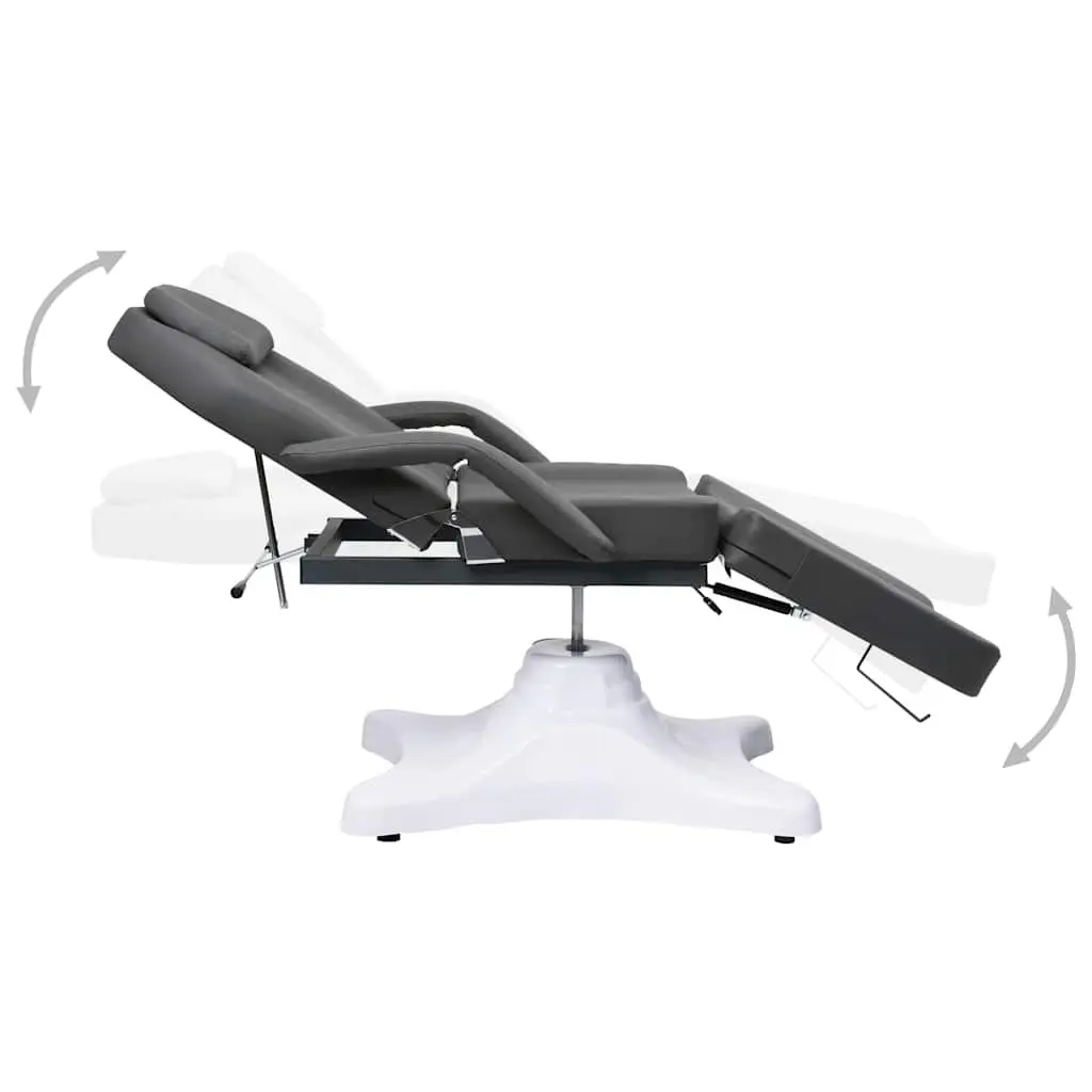 Massage Table PVC Grey Adjustable Backrest Footrest 360 Degree Rotating