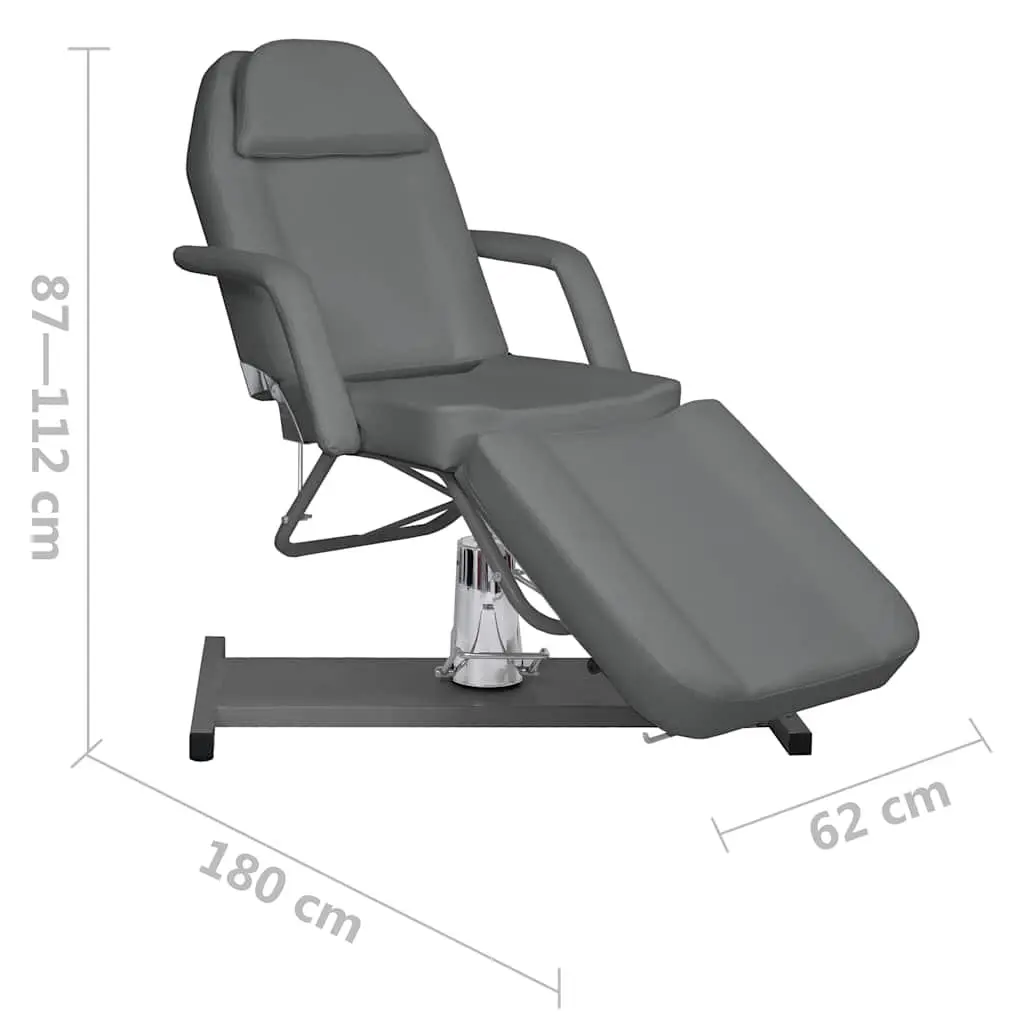Massage Table Grey Facial Beauty Salon Bed Adjustable Backrest Footrest 180x62cm