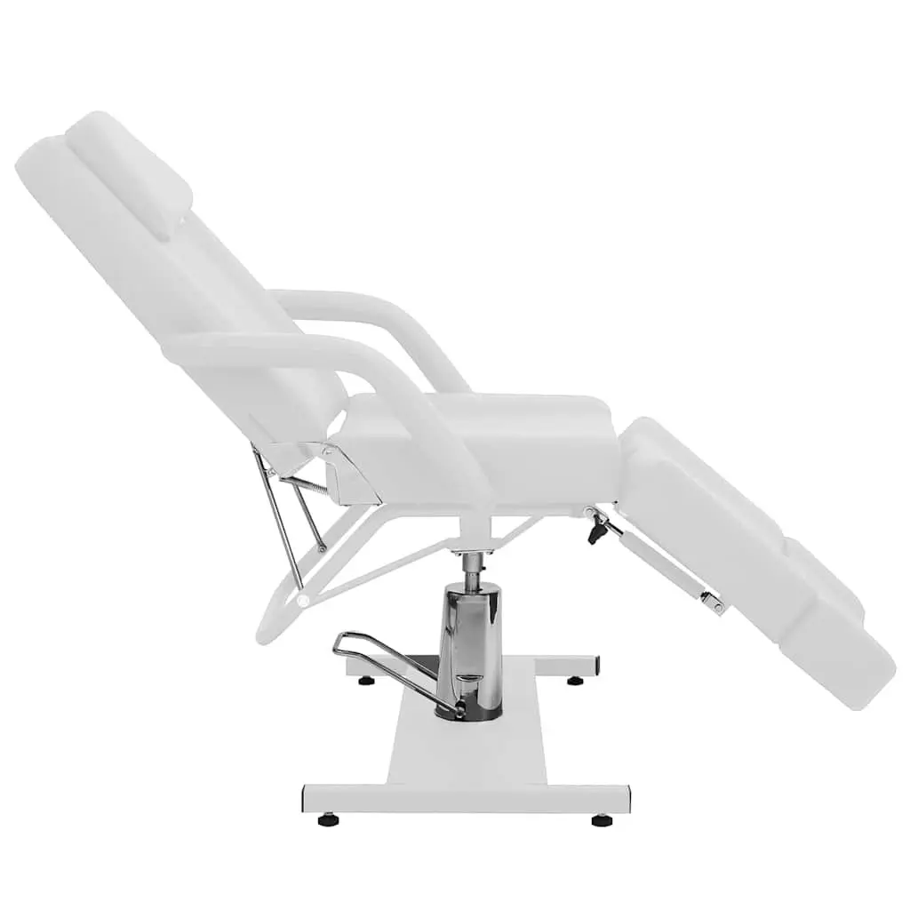 Beauty Treatment Chair Faux Leather Adjustable White