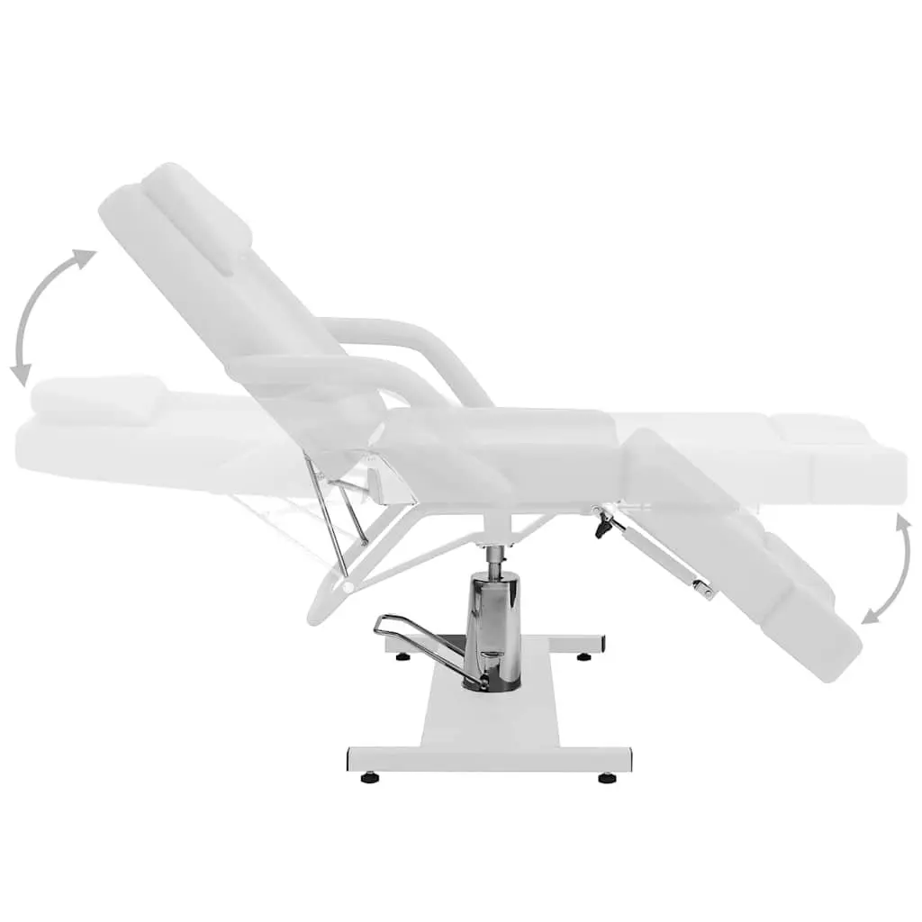 Beauty Treatment Chair Faux Leather Adjustable White