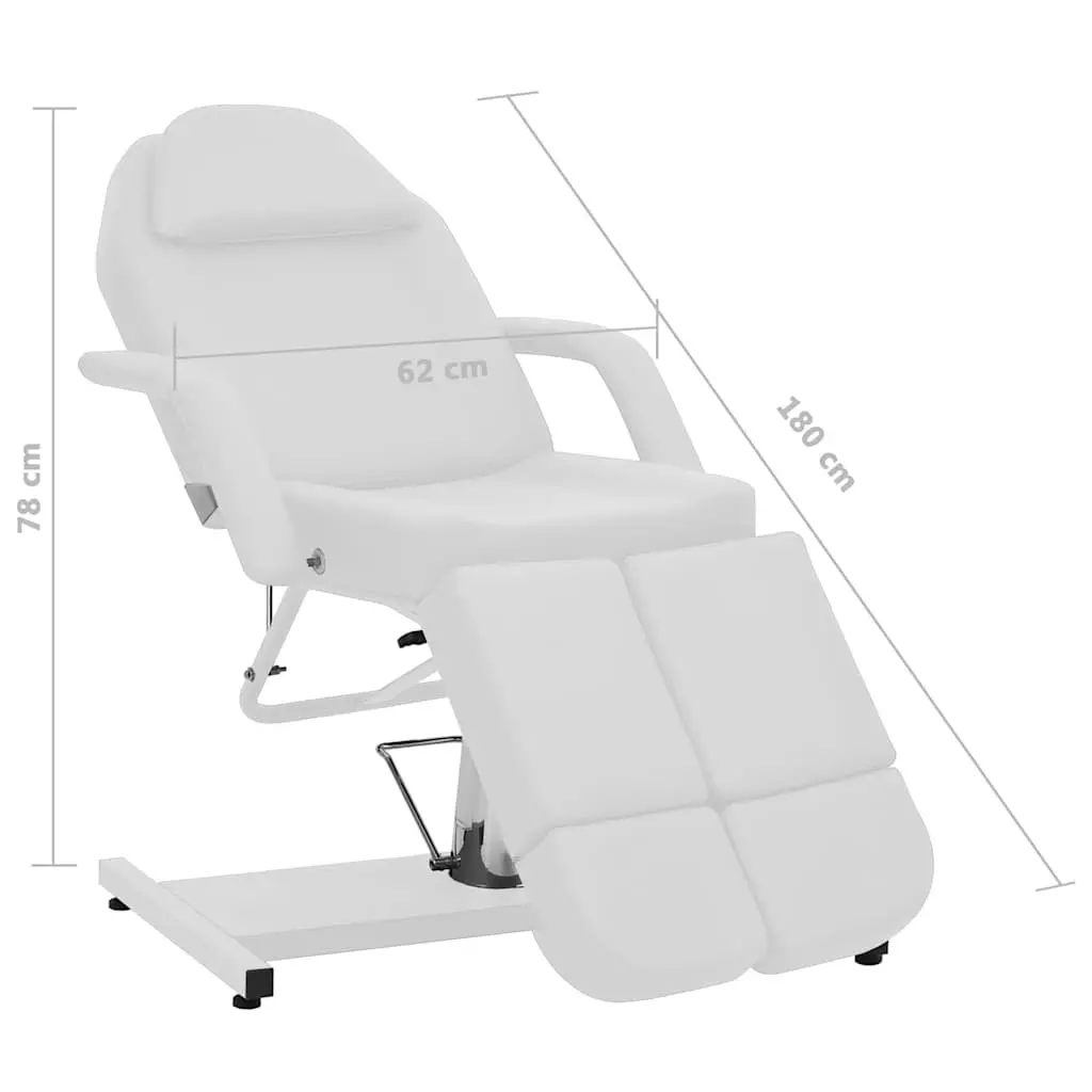 Beauty Treatment Chair Faux Leather Adjustable White