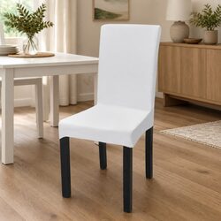 Premium Stretchable White Slipcovers Set of 6
