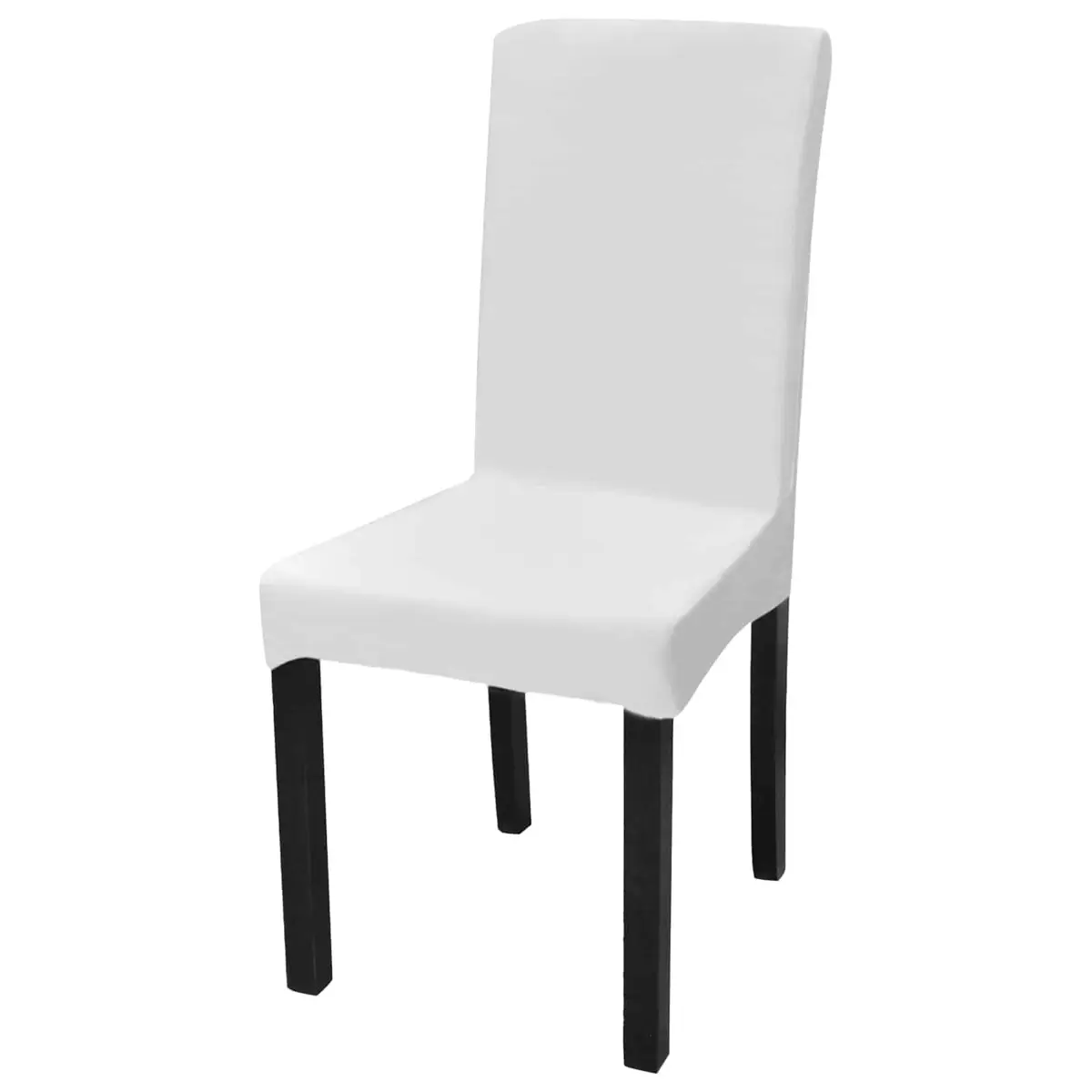 Slipcovers Stretchable Fabric Blend White Straight Chair Covers Set of 6