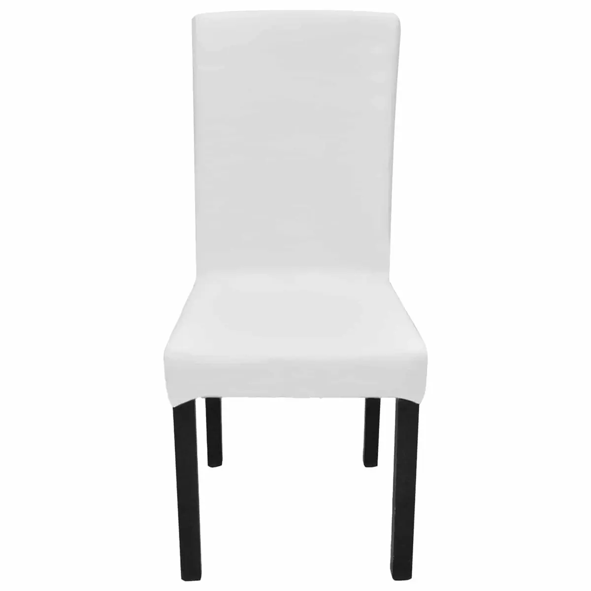 Slipcovers Stretchable Fabric Blend White Straight Chair Covers Set of 6
