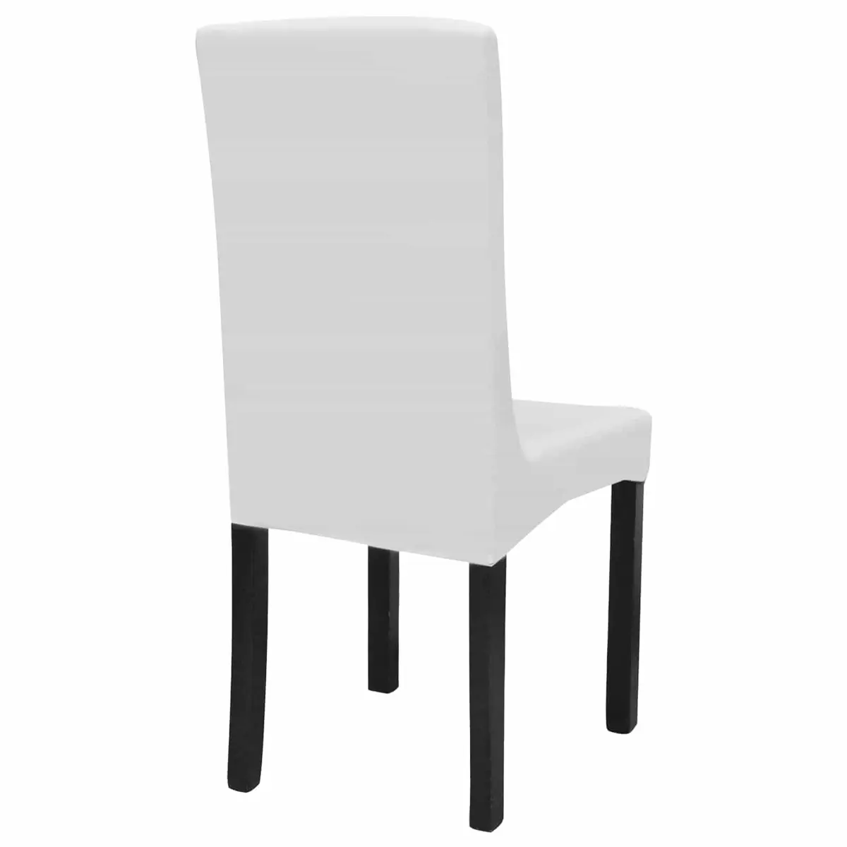 Slipcovers Stretchable Fabric Blend White Straight Chair Covers Set of 6