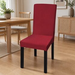 Bordeaux Red 6-Piece Stretch Chair Covers Set