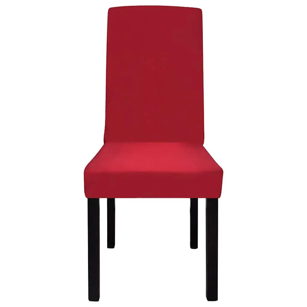 Bordeaux Red 6-Piece Stretch Chair Covers Set