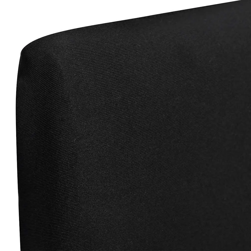 Straight Stretchable Chair Cover 4 pcs Black Soft Wrinkle Resistant Seat