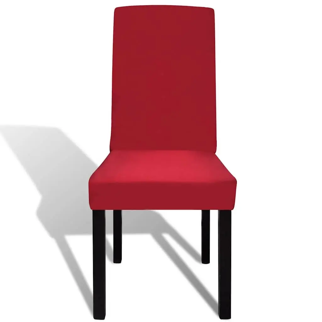 Chair Cover Stretchable Fabric Red 4 Piece Set Soft Wrinkle Resistant