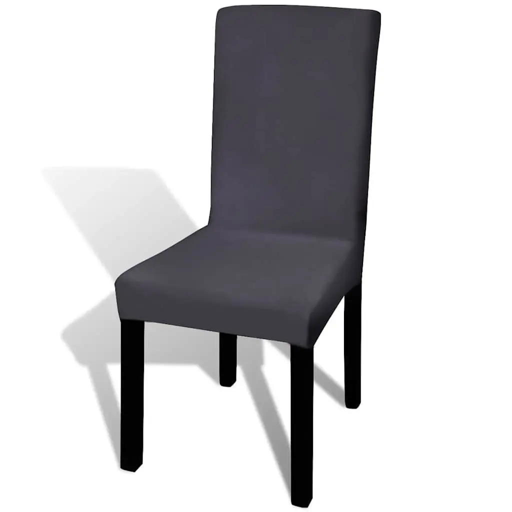Chair Cover Set Stretchable Soft Wrinkle Resistant Anthracite 6 Piece