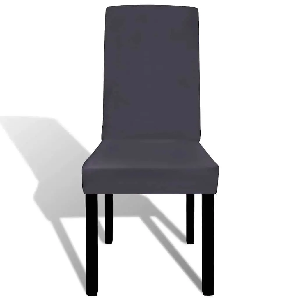 Chair Cover Set Stretchable Soft Wrinkle Resistant Anthracite 6 Piece