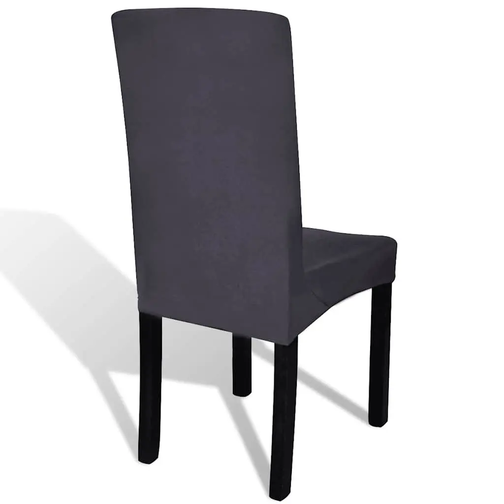Chair Cover Set Stretchable Soft Wrinkle Resistant Anthracite 6 Piece