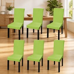 Durable Stretchable Chair Covers - 6 Pack in Green