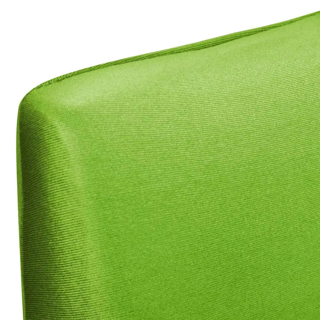 Straight Stretchable Chair Cover 6 Pieces Green Soft Wrinkle Resistant Fabric