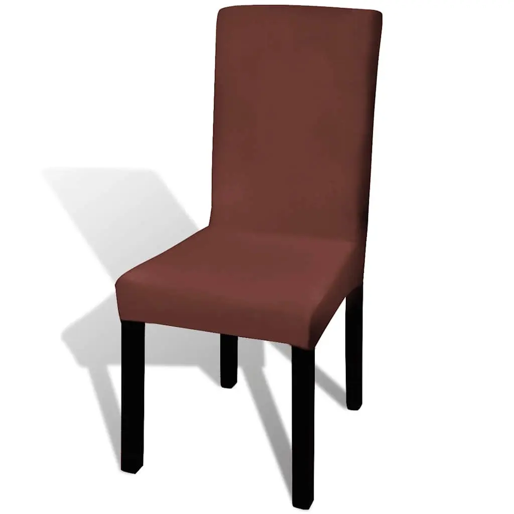Brown Stretchable Chair Covers 4 Pack, Soft and Durable