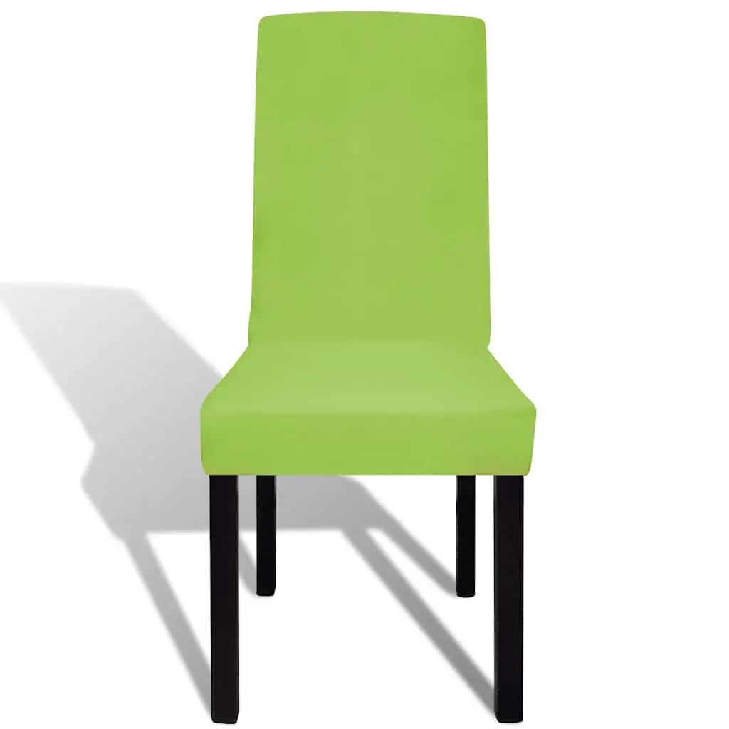 Straight Stretchable Chair Cover 4 pcs Green Soft Wrinkle-Resistant Dining