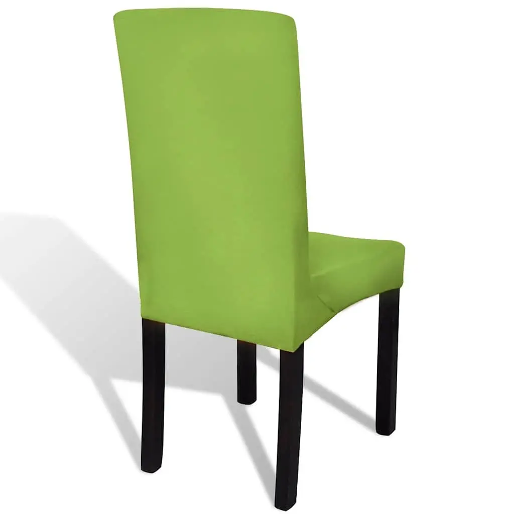 Straight Stretchable Chair Cover 4 pcs Green Soft Wrinkle-Resistant Dining