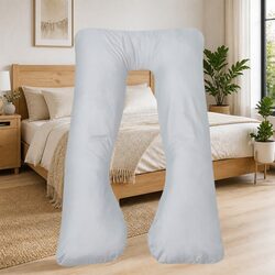 Premium U-Shaped Pregnancy Pillow 90x145 cm Grey