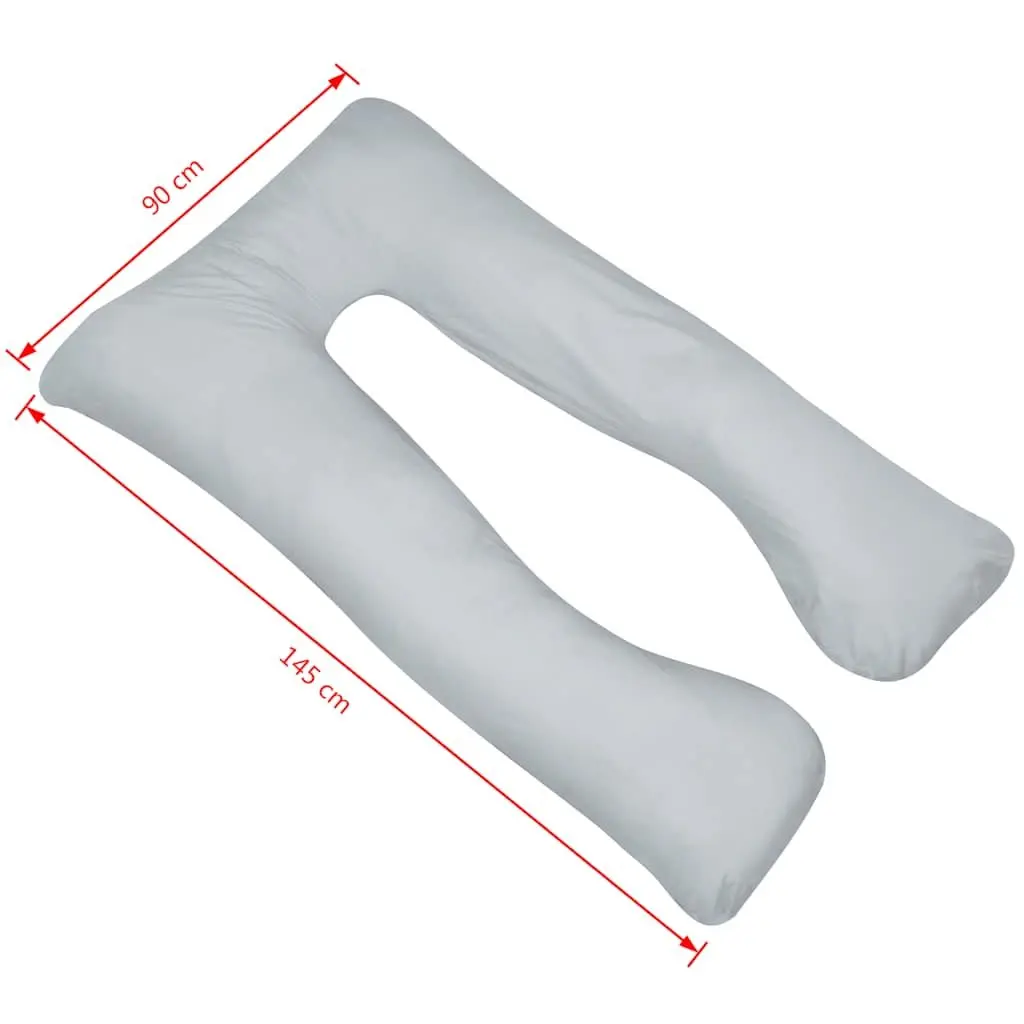 U-Shaped Pregnancy Pillow Microfibre 90x145 cm Grey