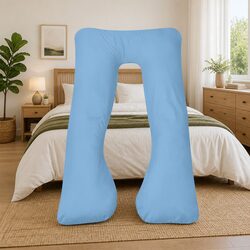 Premium U-Shaped Pregnancy Pillow 90x145 cm in Blue