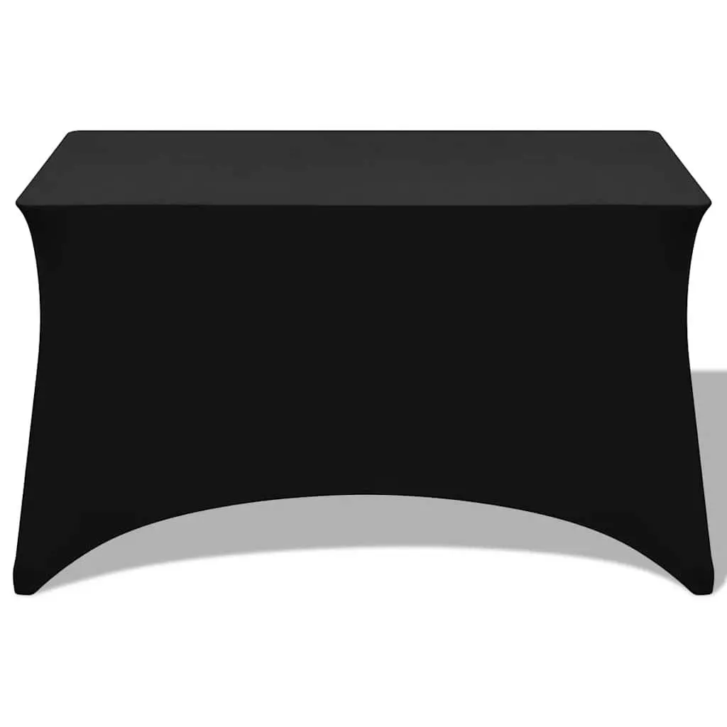Stretch Table Slipcovers 2 Pieces Rectangular Tables 120x60.5x74cm Black Protect