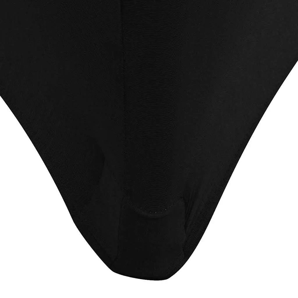 Stretch Table Slipcovers 2 Pieces Rectangular Tables 120x60.5x74cm Black Protect