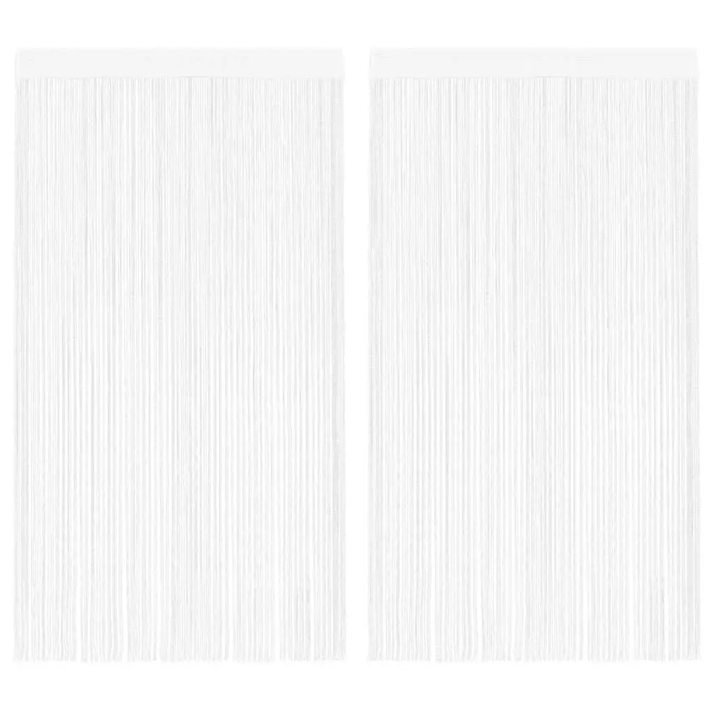 String Curtains 2 Pack 100x250 cm White Panels