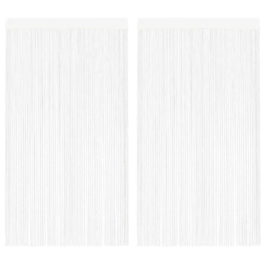 String Curtains 2 Panels 140x250 cm White Decor