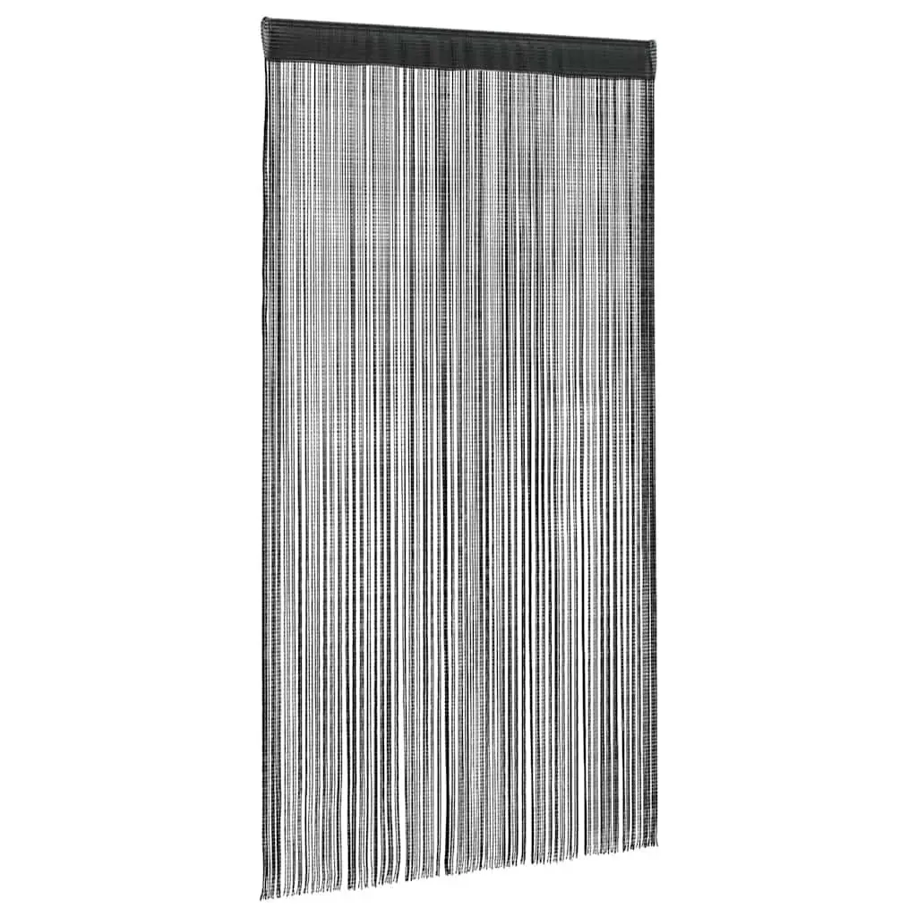 Black String Curtains 2 pcs 140x250 cm