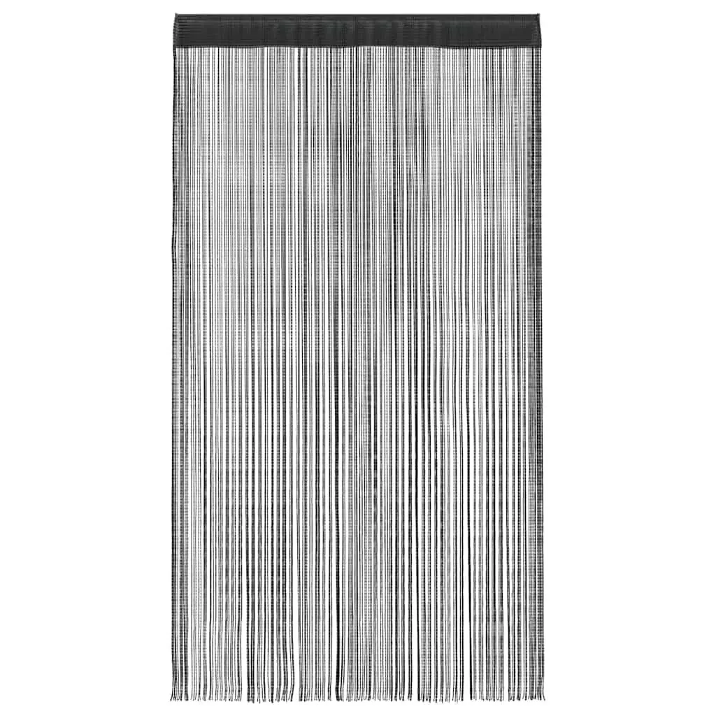Black String Curtains 2 pcs 140x250 cm