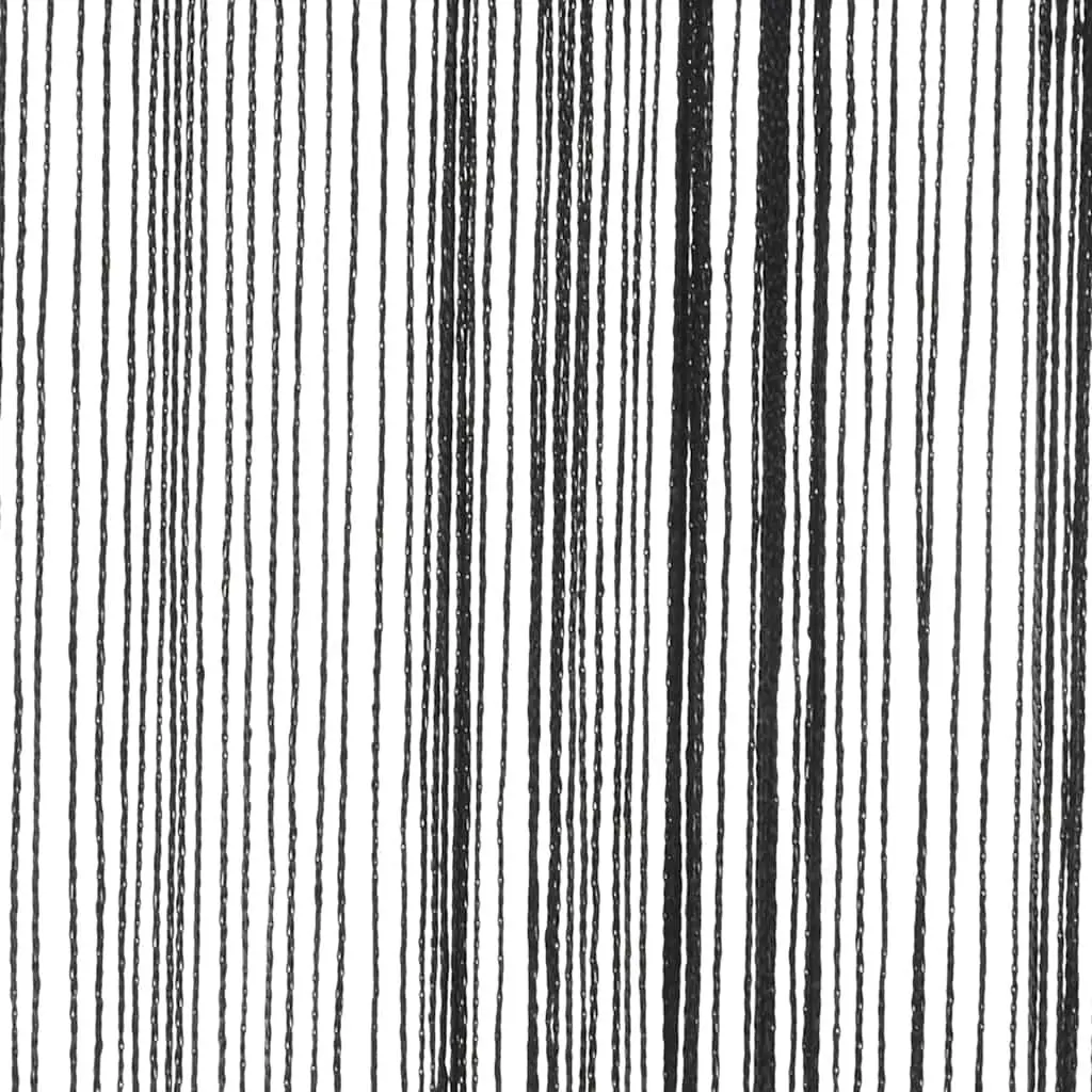Black String Curtains 2 pcs 140x250 cm