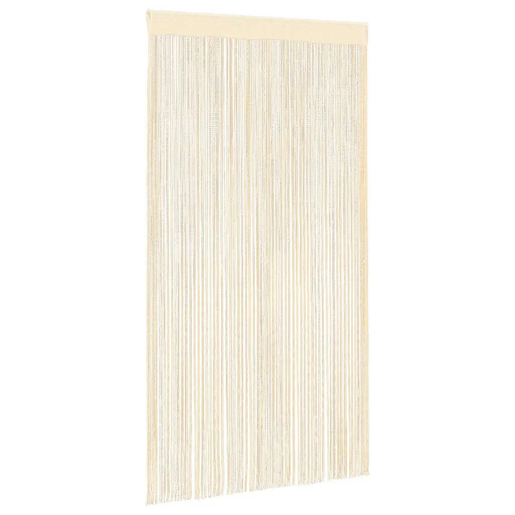 Cream String Curtains 2 pcs 140x250 cm Room Divider Decor
