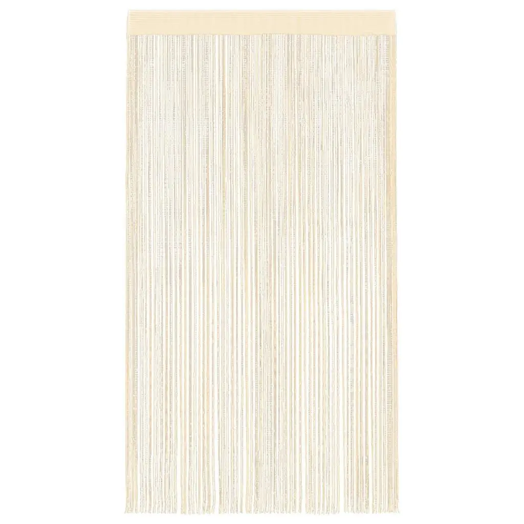 Cream String Curtains 2 pcs 140x250 cm Room Divider Decor