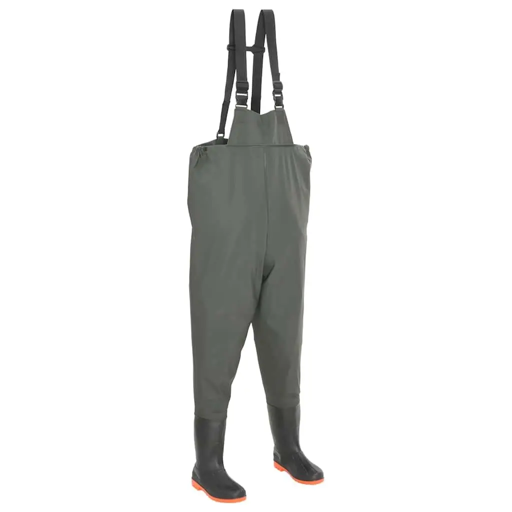 Chest Wading Pants with Boots for Fishing, Green 43