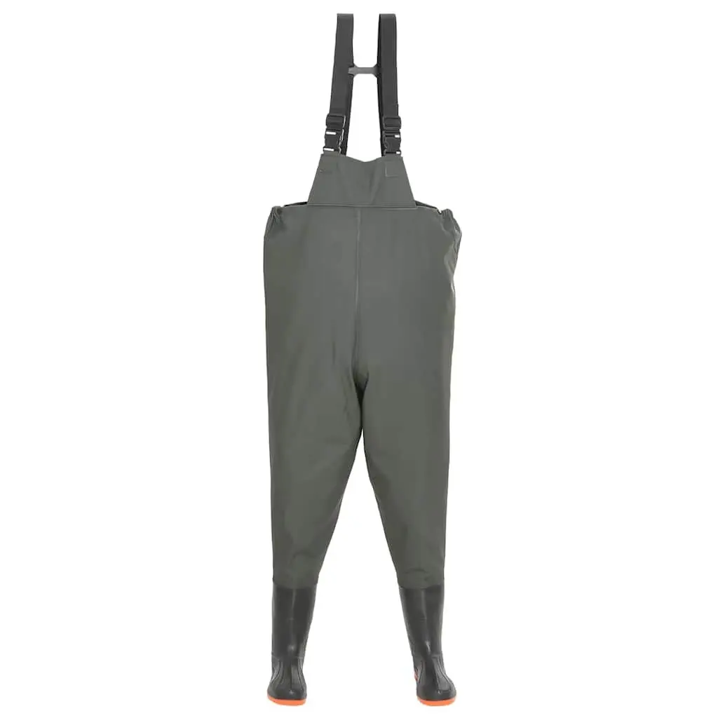Chest Wading Pants with Boots for Fishing, Green 43