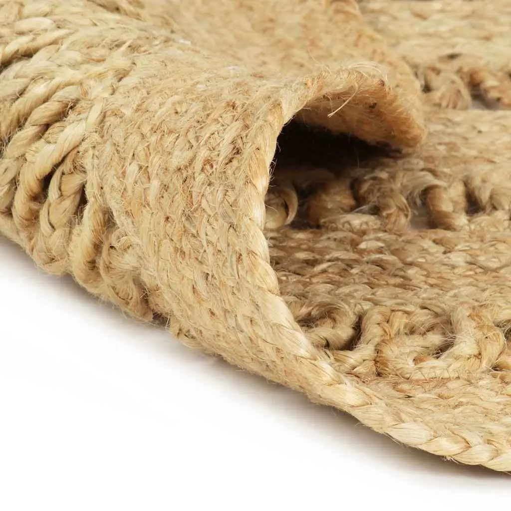 Handmade Braided Jute Area Rug 90cm Brown