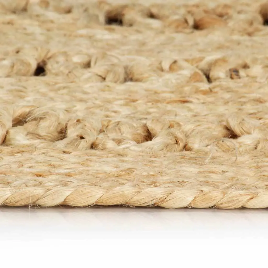 Handmade Braided Jute Area Rug 90cm Brown