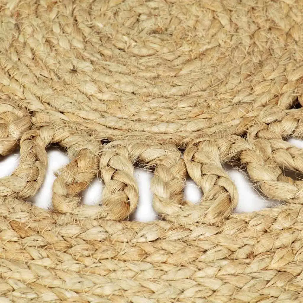 Handmade Braided Jute Area Rug 90cm Brown