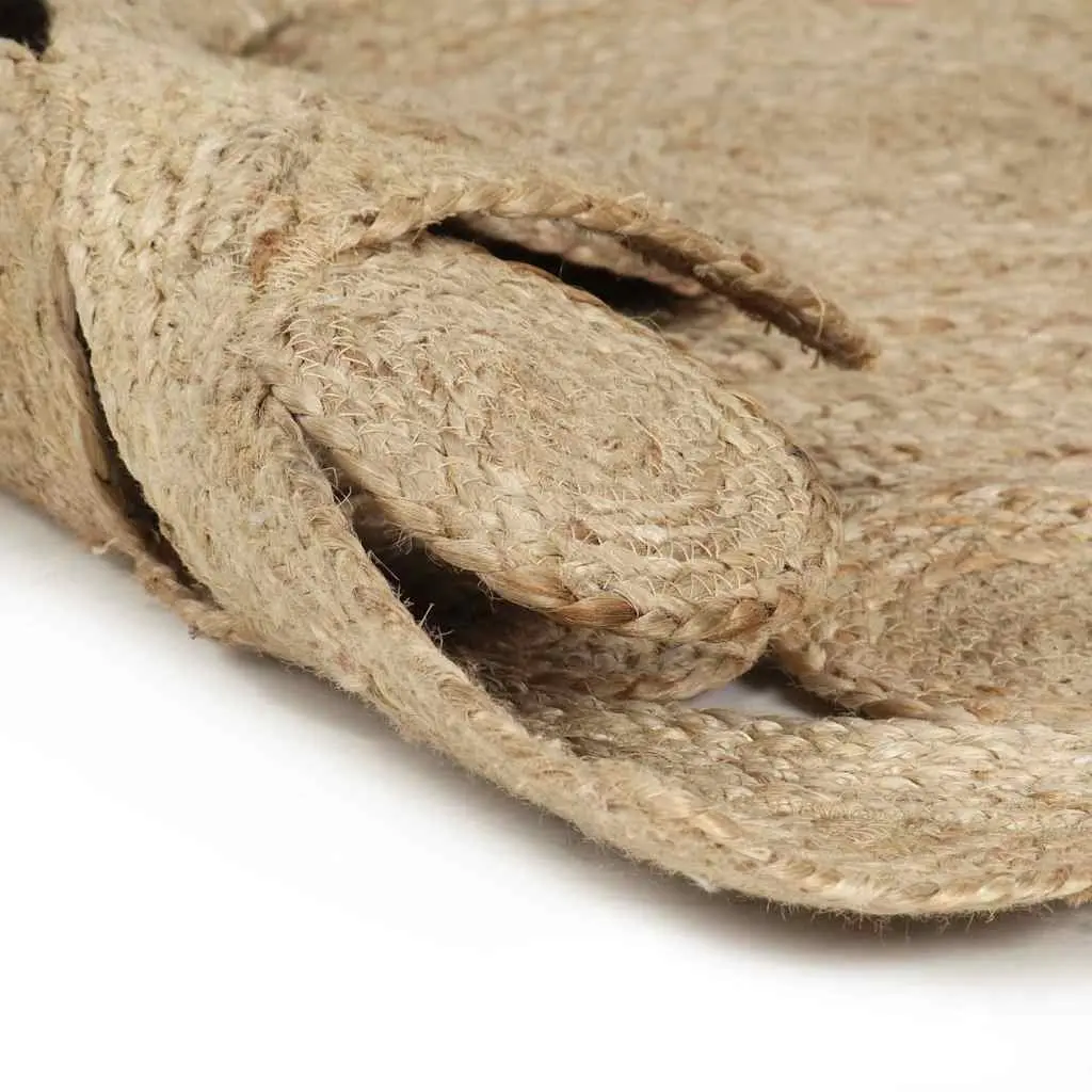 Handmade Braided Jute Area Rug Brown Natural Fibre Floor Carpet Home Decor 90cm