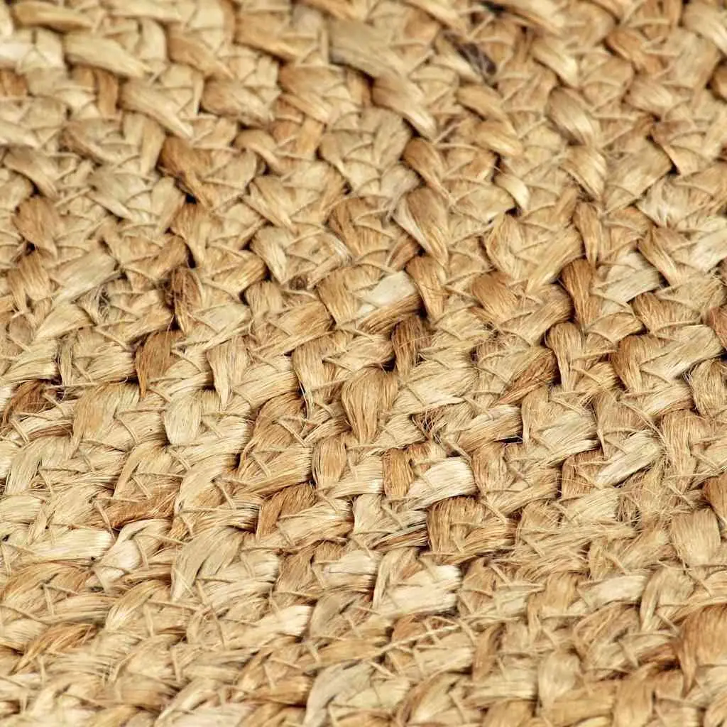 Round Jute Placemats 38 cm Natural Brown Set of 6