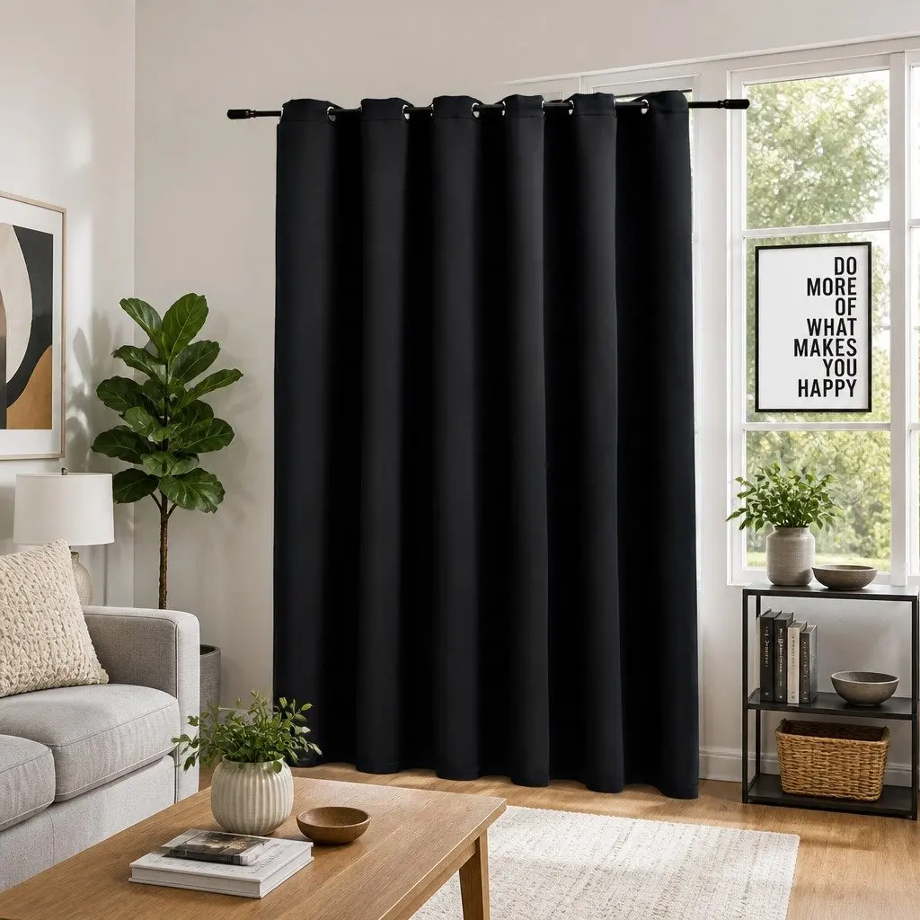 Blackout Curtain Polyester 290x245cm Black