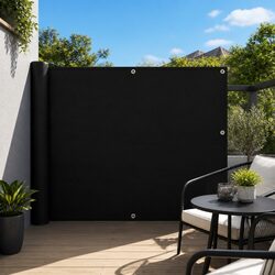 Balcony Screen Privacy Shade 90x300cm Waterproof Outdoor Sunshade Black