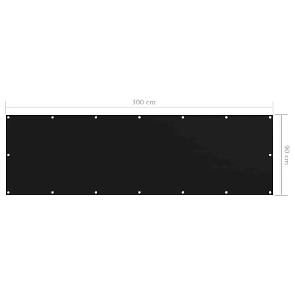 Black Balcony Privacy Shade 90x300cm